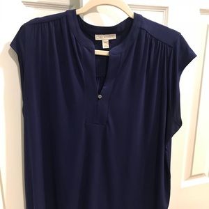Dark Blue Polyester Spandex Top